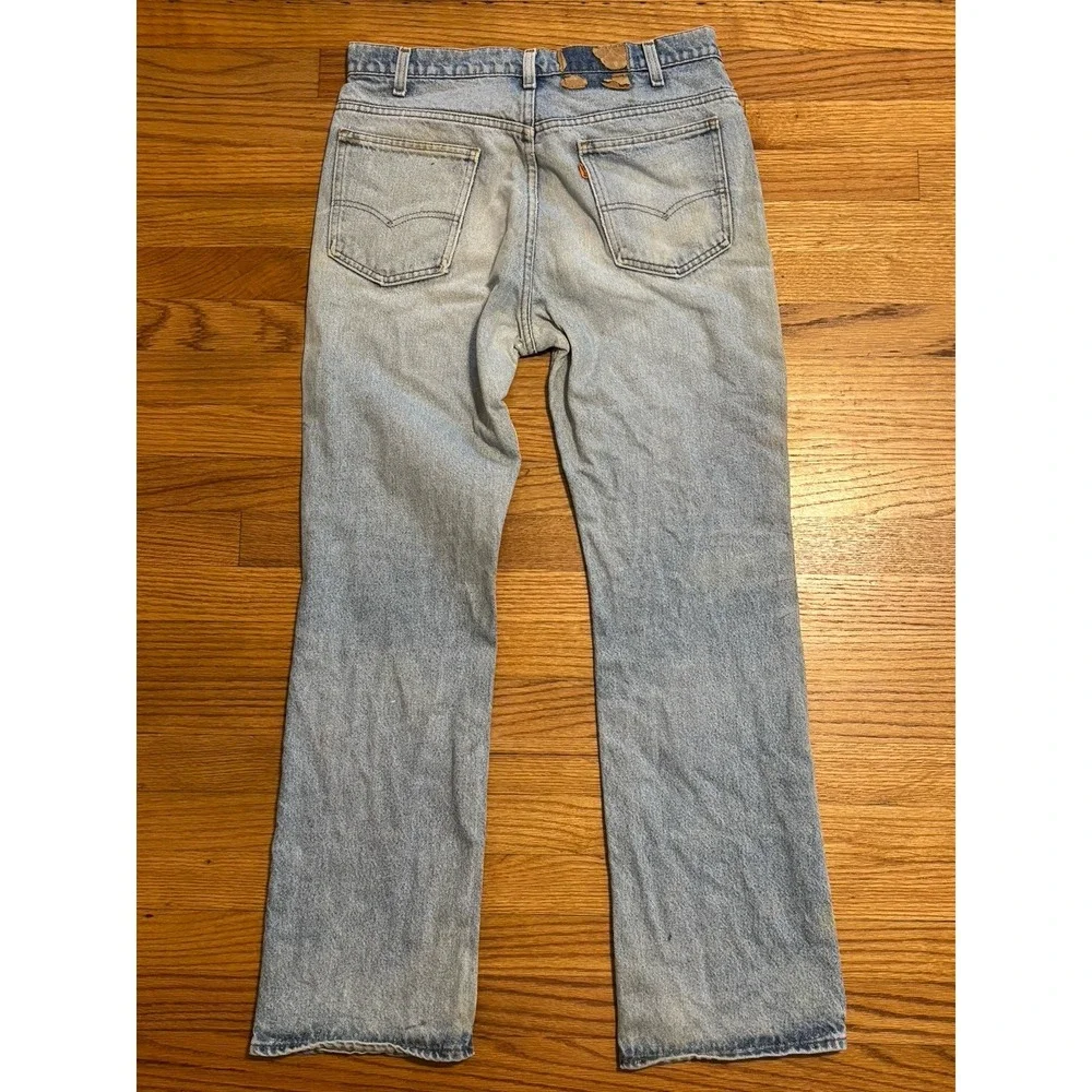 Vintage 70s Levi's Orange Tab Men 32x31 Bell Bottom Flare‎ Denim Jeans